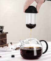 Bouilloire à thé en verre borosilicate transparente, résistante à la chaleur, créative, de 800 ml (27 oz), compatible avec les plaques de cuisson, avec infuseur