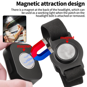 Lampe frontale 450 Lumens COB LED 5 Modes USB 400mAh Rouge Bleu Voyant d'avertissement Lampe frontale Aimant puissant Nuit Équitation Randonnée Phare - Product Image 5