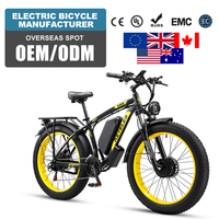 Vélo électrique tout-terrain 250W avec batterie lithium 52V 32AH, 21 vitesses, pneus larges, pour adulte