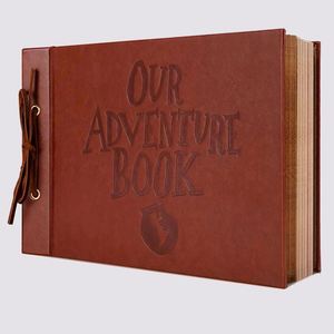 Carnet d'adresses A3 en cuir spirale avec logo photo en relief – Notre Aventure – Fait main – Feuilles mobiles – Cadeau souvenir - Product Image 1