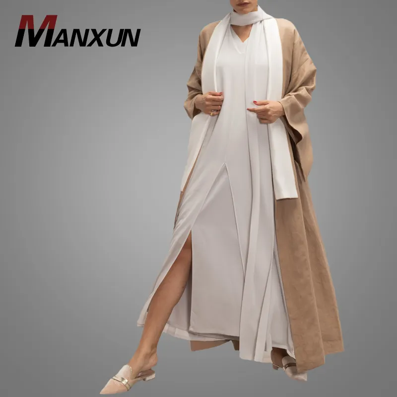 2019 mais recente Moda Longo Cardigan Simples Dubai Abaya Islâmico Para As Mulheres Abaya Muçulmano Modesto Manxun Aberto Fábrica Atacado Kaftan