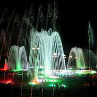 Fuente Moderna de Acero Inoxidable con Diseño de Gloría de la Mañana, Decorativa para Jardín Exterior con Luces de Control Inteligente