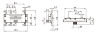 Interrupteur à glissière 8 broches 3 positions 3 voies 12 VDC 50mA Smd Smt interrupteur à bascule vertical vertical coulissant