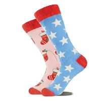Chaussettes de Noël populaires pour hommes, chaussettes mi-mollet en coton 200N, tricotées à aiguille simple, toutes saisons, unisexe, taille unique 36-44, chaussettes en coton pour femmes