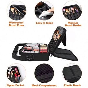 Free Sample Profesional <b>Makeup</b> Organizer Waterproof Oxford Cloth Hard <b>Case</b> With Compartments Carry Handle Trolley Travel <b>Makeup</b> - Product Image 4
