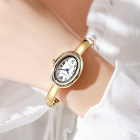 Montre analogique à quartz ovale vintage de luxe pour femmes, design classique personnalisé, bracelet pour femmes