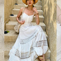 Robe de vacances de plage pour femme Vêtements de plage pour femme. Jupe longue de style européen pour l'été.