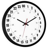 Jam Dinding Analog Bulat 12 Inci Bertenaga Baterai Kuarsa, Jam 24 Jam, Warna Hitam dan Putih, Dapat Dikustomisasi