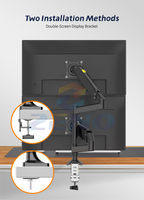 MH10D Dual RGB Monitor Stand Arm Bracket Riser Desk Mount Double Arm Suporte De Monitor Stand Computer Arm 2 Monitores Mounts