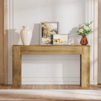 Console étroite en bois massif de luxe moderne pour couloir, design vintage long et fin