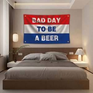 Banderas de Cerveza de 90x150cm (3x5 pies) de Alta Calidad para Venta al por Mayor del Fabricante - Diseño Exquisito 'Un Mal Día para Ser Cerveza' - Product Image 2