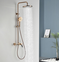 Ensemble de combinaison de robinet de salle de bain haut de gamme robinet de cuisine commerciale robinets d'évier de bassin robinets de baignoire en or Rose système de douche
