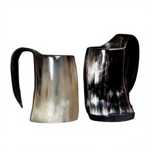 B.S. Juego de Tazas de Cuerno de Buey Hechas a Mano, Ecológicas, Portátiles, Aptas para Lavavajillas, para Cerveza, Vino, con Tapa de Bambú - Product Image 3