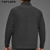 Chaqueta de rendimiento extragrande personalizada con cremallera completa y bordado, ecológica, ligera, 100% algodón orgánico, para primavera