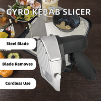 Trancheuse à Kebab Électrique Commerciale avec 2 Lames en Acier Inoxydable, Coupe-Viande Sans Fil pour Shawarma, Conception Portable pour Restaurants - Garantie 1 An