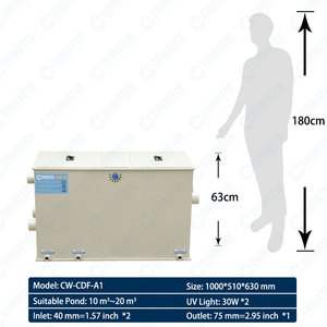 Cowater 30 T/hr Koi étang Filtration lampe UV K5 médias lit mobile tambour filtre combiner Filtration - Product Image 3