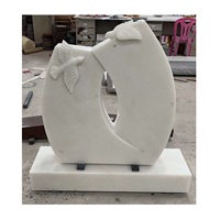 Pierre tombale en granit naturel sculptée à la main avec un motif de colombe