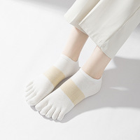 Chaussettes courtes pour femmes en coton respirant, cinq doigts, écologiques, coupe basse, pour usage quotidien et soin des pieds, avec logo personnalisé