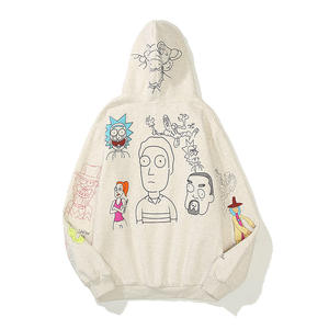 Graffiti polaire étranger choses Couple sweats à <span class=keywords><strong>capuche</strong></span> rétro décontracté Harajuku surdimensionné hommes sweat ample Streetwear sweat à <span class=keywords><strong>capuche</strong></span> - Product Image 2