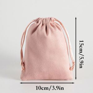 Small Velvet <b>Gift</b> Pouches Drawstring Flannel Jewelry <b>Bags</b> 10x15cm Christmas Holiday <b>Wedding</b> Party Favor Candy Packaging - Product Image 3