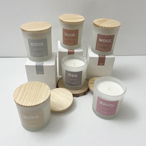 OEM Custom Scented <strong>Candles</strong> <strong>Gift</strong> <strong>Set</strong> Private Label Luxury Soy Wax Aromatic <strong>Candle</strong> Glass Jars Wholesale White <strong>Candle</strong> with Wood Lid - Product Image 3