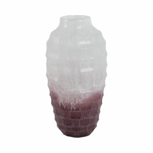 Vaso in vetro testurizzato bicolore per l'arredamento del soggiorno, complemento d'arredo contemporaneo per la casa. - Product Image 4