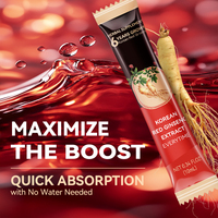 LIFEWORTH Portable Sticks Korean Red Ginseng Extract Liquid Drink Ginseng 6 Years Root for Immune Energy Booster
