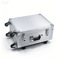 Valise de transport en aluminium avec roulettes et poignée télescopique, mallette à outils roulante en aluminium avec mousse alvéolée et mousse découpable