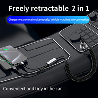 Câble de données USB-C vers Type-C rétractable super rapide 1,8 m 100 W, conception coudée à 90 degrés, matériau TPU, pour téléphone portable