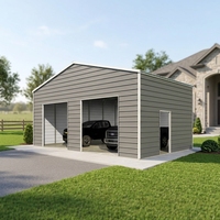 Garage à structure en acier multi-étages, design moderne et luxueux, à faible coût, personnalisable, installation rapide, pour maisonnette ou petit entrepôt