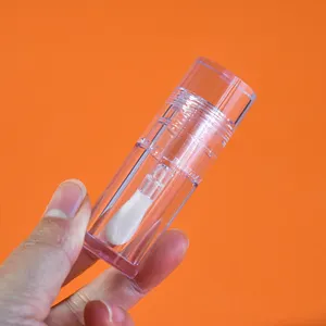Hot selling lip tint bottle cute transparent PETG material unique empty cosmetic packaging lip gloss tubes
