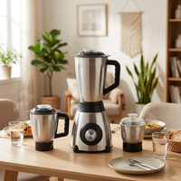 5 kecepatan 3 in 1 600W 1,5 l Stainless Jar tubuh listrik kuat es penghancur Blender