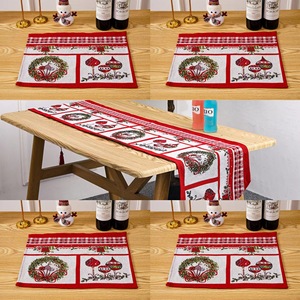 ชุดผ้ารองจานซานตาคลอสผ้าปูโต๊ะกันความร้อนสำหรับวันหยุด - Product Image 4