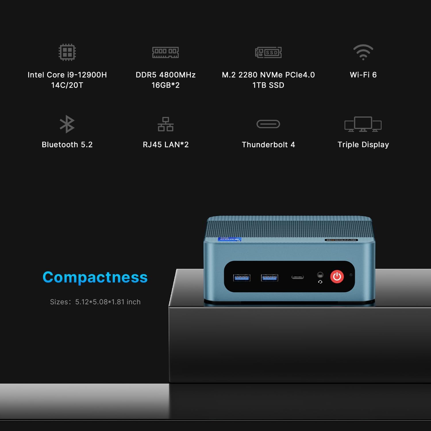 BOSGAME P2 Pro Mini PC - Powerful Intel Core I9 Performance
