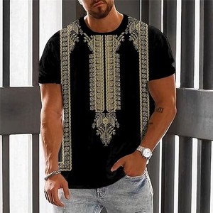 T-Shirt da Uomo in Maglia con Stampa Grafica a Blocchi di Colore Argyle, <span class=keywords><strong>Abbigliamento</strong></span> con Stampa 3D, Manica Corta per Uso Quotidiano e <span class=keywords><strong>Casual</strong></span> <span class=keywords><strong>Elegante</strong></span> - Product Image 5