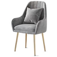 Chaise de salle à manger rembourrée avec pieds en métal doré et coussin, fauteuil d'appoint moderne pour la maison et les restaurants