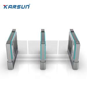 Sıcak satış otomasyon sistemleri güvenlik kapıları salıncak hız bariyeri cam kanat ofis binası için çift şeritli - Product Image 4