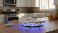 Nouvelle conception 2024 Mosalogic : Piège à puces LED UV d'intérieur, Tueur de mouches et de puces à LED chaude pour usage domestique, attire et tue les insectes