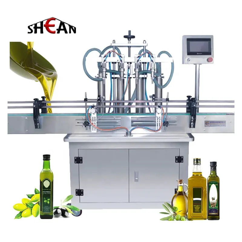 Gran oferta, máquina automática de llenado de aceite, aceite de cocina, llenado de botellas de plástico, máquina empacadora y etiquetadora