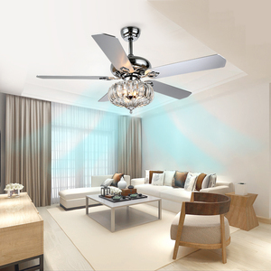 Ventilador de control remoto de conversión moderna de bajo ruido Lámpara integrada Araña Ventilador de cristal Ventilador de techo Luz - Product Image 6