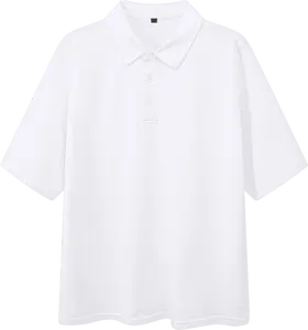 Custom Logo Fashion Unisex Street Wear 65%Cotton 35%Polyester Plain Blank Oversized Polo Shirts