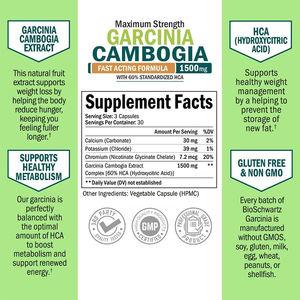 Capsules de Garcinia Cambogia pure, booster du métabolisme, complément alimentaire, extrait de Garcinia Cambogia, capsules de perte de poids - Product Image 6