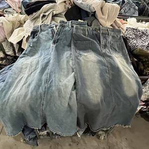 Jupe en jean décontractée taille haute pour <span class=keywords><strong>femme</strong></span>, grade A, d'occasion, longue, tendance, en gros, balles de 45 kg - Product Image 2