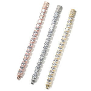 Trendy Hip Hop <b>Bracelet</b> Waterproof Fashion Large Zircon Tennis Chain Men's <b>Bracelet</b> Accessory - Product Image 6