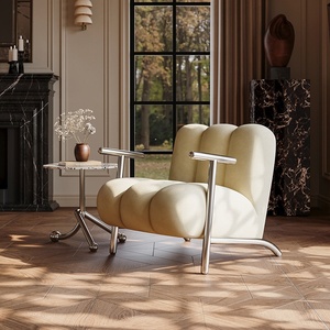 Sillón de <span class=keywords><strong>Terciopelo</strong></span> Estilo Wabi-Sabi de Segunda Mano, Mueble Casual para el Hogar, Sala de Estar, Balcón, Personalizable, Sin Ensamblaje - Product Image 3