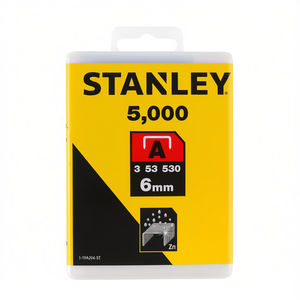 Agrafes Stanley Type A 6 mm, 5000 unités, revêtement zinc, pour usage bureautique - Product Image 2