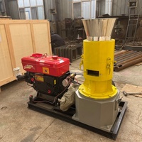 Machine mobile à moteur diesel pour la production de granulés de biomasse, capacité 200 kg/h, pour le traitement du bois, des balles de riz, de la paille, de l'herbe et des sciure de bois, avec engrenage central pour usage agricole