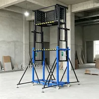 Plateforme élévatrice mobile électrique pliable, capacité de charge 500 kg, télécommande, plateforme de travail en hauteur robuste pour la construction