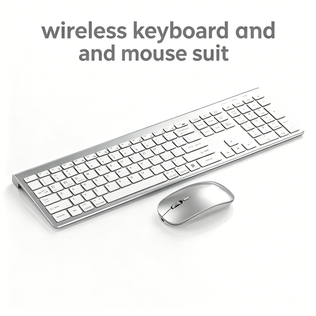 Wireless Keyboard and Mouse Combo Rechargeable Silent Type C Ergonomic Low Profile 108 Key Desktop PC Computer Keyboard Mouse