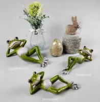 Праздничная Весенняя лягушка, лежащая декоративная садовая уличная полимерная декорация, коллекция ручной полимерной скульптуры